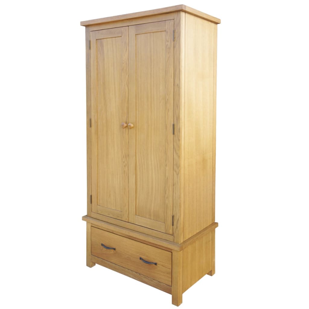 wardrobe-with-1-drawer-35-4-x20-5-x72-solid-oak-wood At Willow and Wine USA!