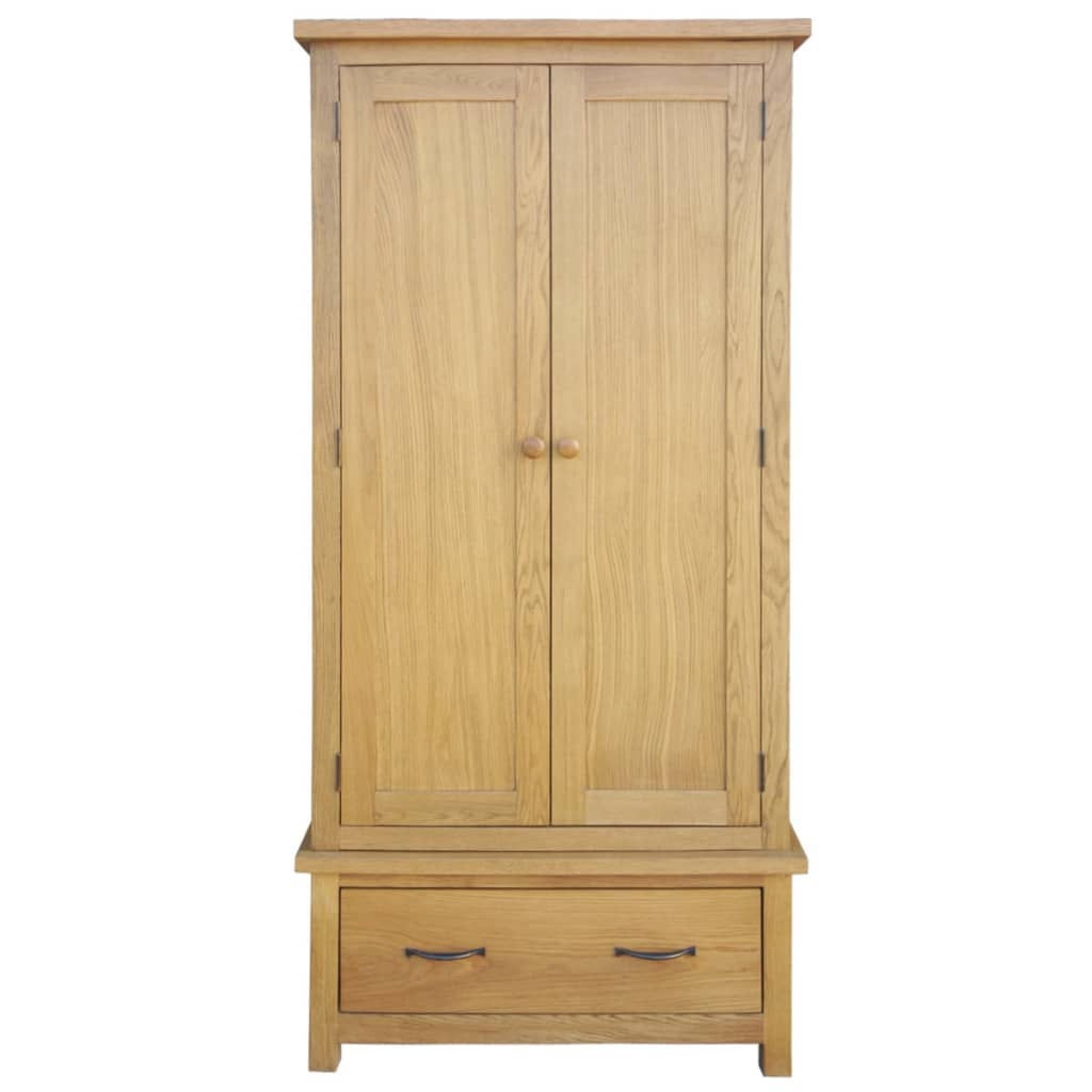 wardrobe-with-1-drawer-35-4-x20-5-x72-solid-oak-wood At Willow and Wine USA!