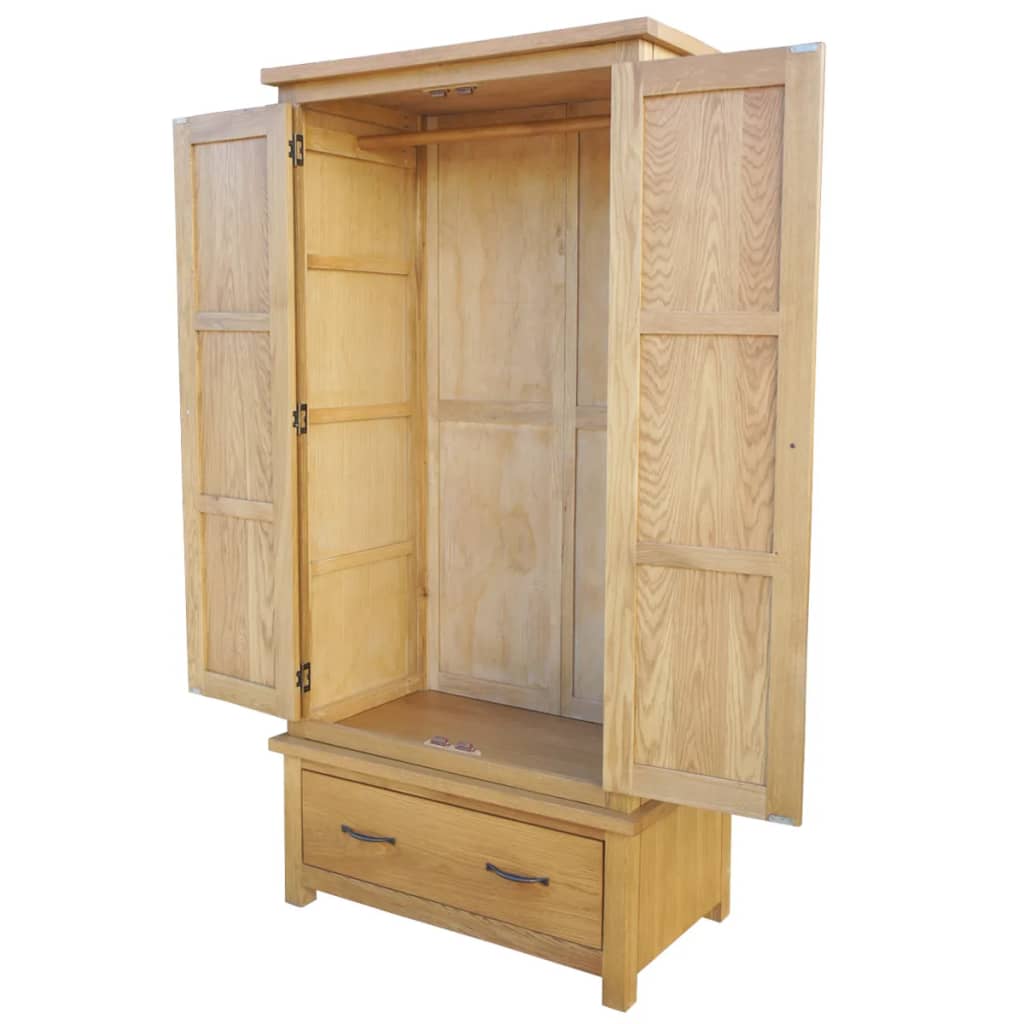 wardrobe-with-1-drawer-35-4-x20-5-x72-solid-oak-wood At Willow and Wine USA!