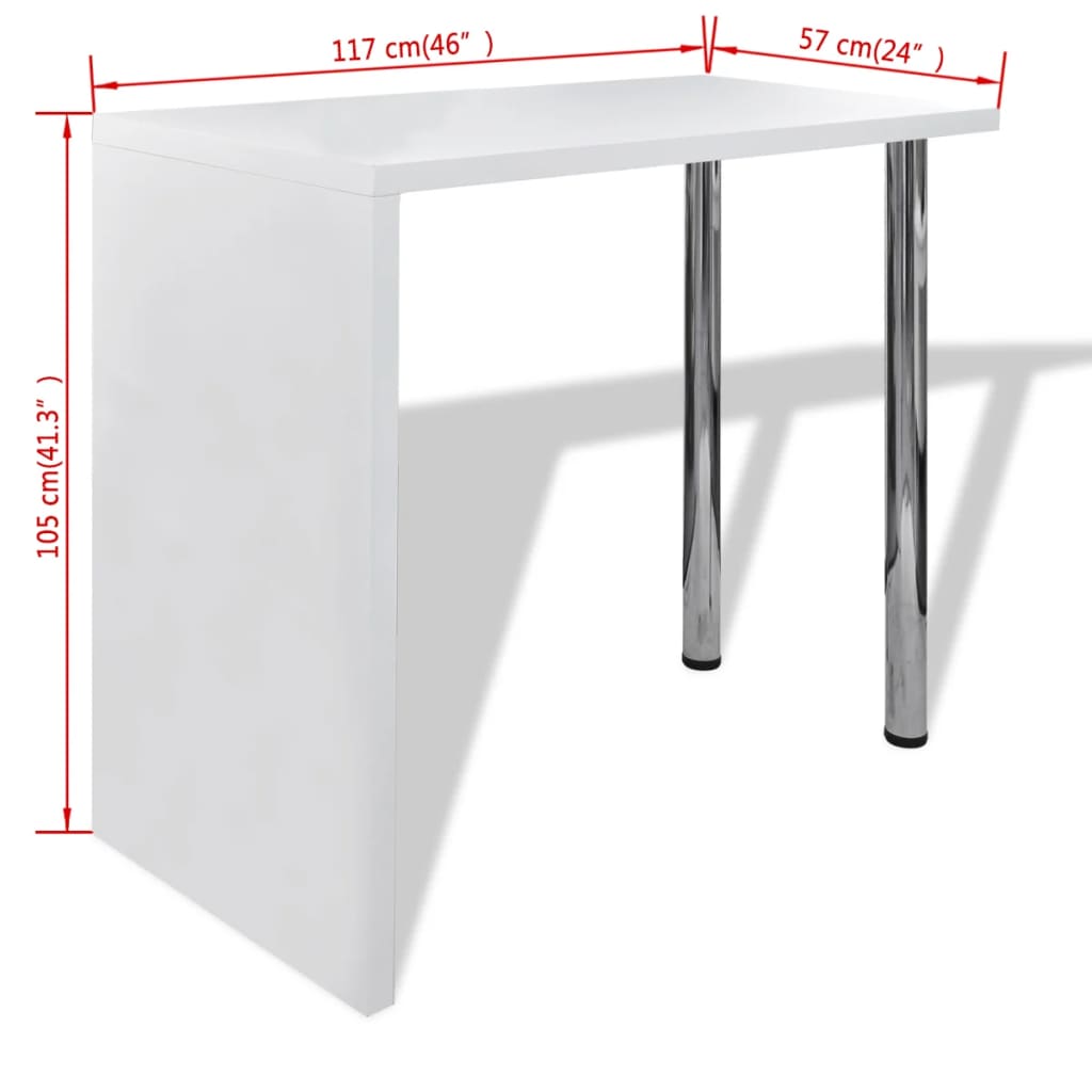 bar-table-mdf-with-2-steel-legs-high-gloss-white At Willow and Wine USA!