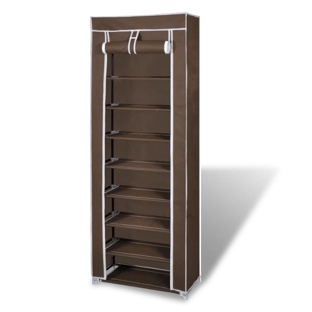 fabric-shoe-cabinet-with-cover-22-x-11-x-64-brown-813922 At Willow and Wine USA!