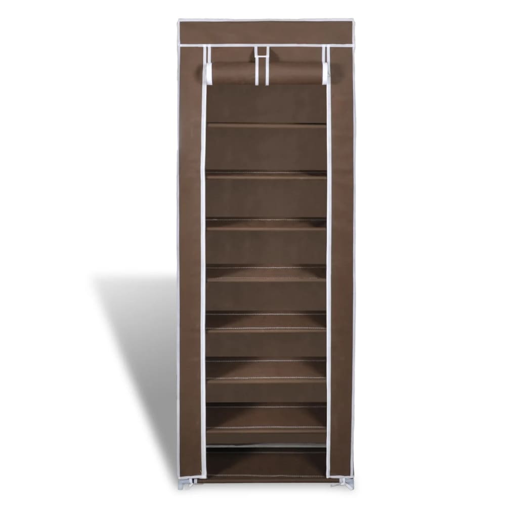 fabric-shoe-cabinet-with-cover-22-x-11-x-64-brown-813922 At Willow and Wine USA!