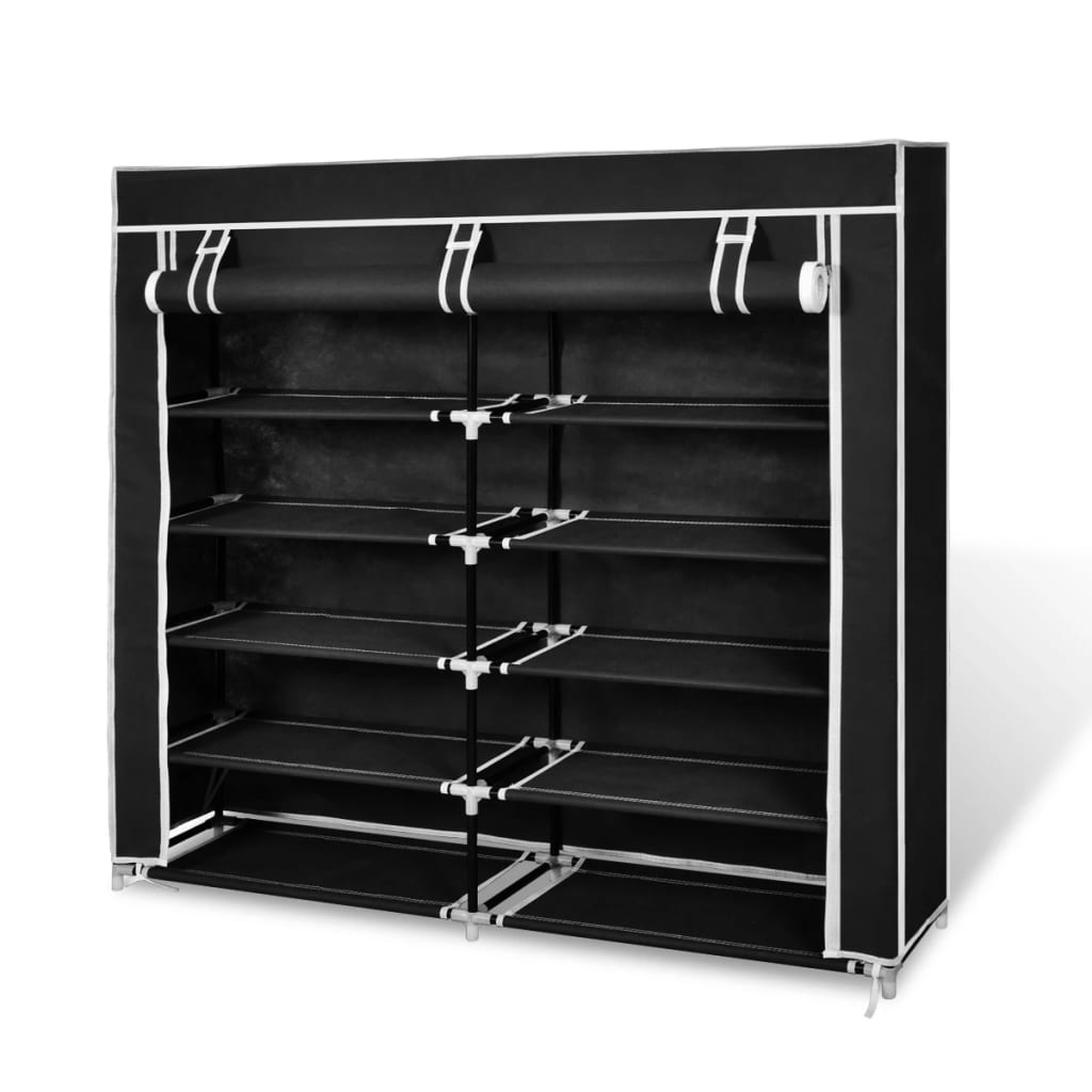 fabric-shoe-cabinet-with-cover-45-x-11-x-43-black-813915 At Willow and Wine USA!