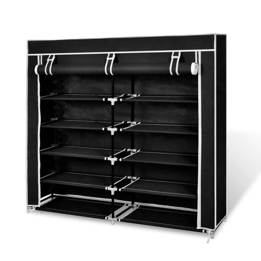 fabric-shoe-cabinet-with-cover-45-x-11-x-43-black-813915 At Willow and Wine USA!