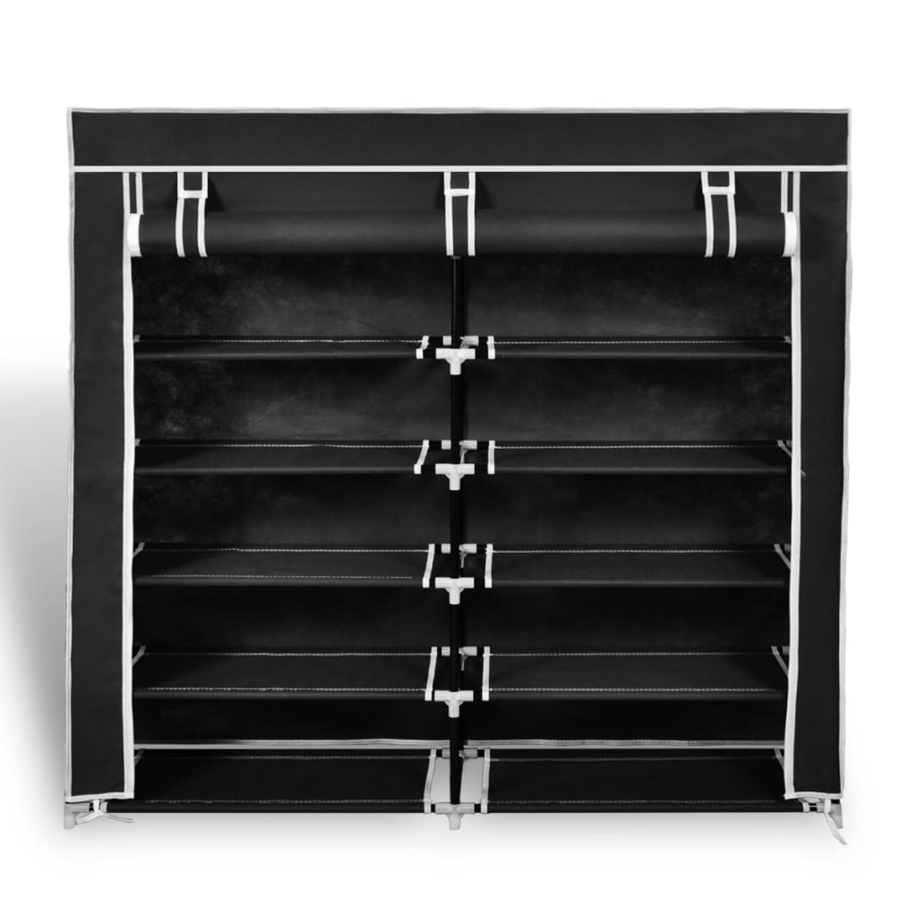 fabric-shoe-cabinet-with-cover-45-x-11-x-43-black-813915 At Willow and Wine USA!