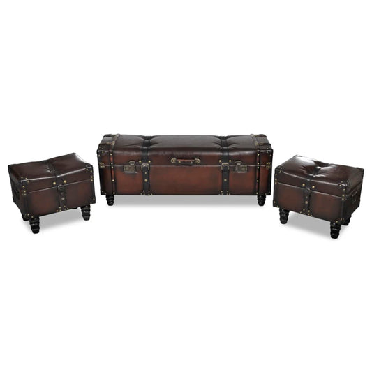 storage-bench-set-brown-3-pcs At Willow and Wine USA!