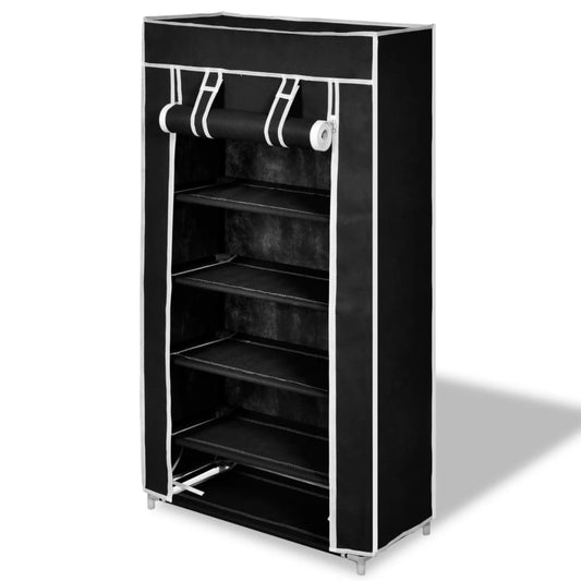 fabric-shoe-cabinet-with-cover-23-x-11-x-42-black-813914 At Willow and Wine USA!