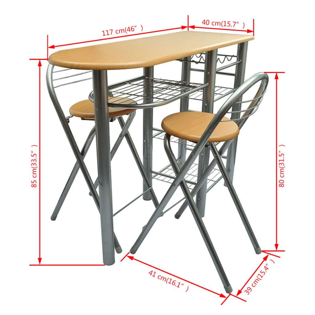 kitchen-breakfast-bar-table-and-chairs-set-wood At Willow and Wine USA!