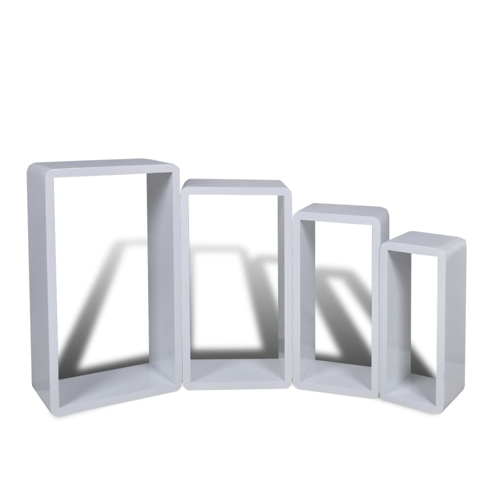 four-piece-cuboid-shelf-set-high-gloss-white At Willow and Wine USA!