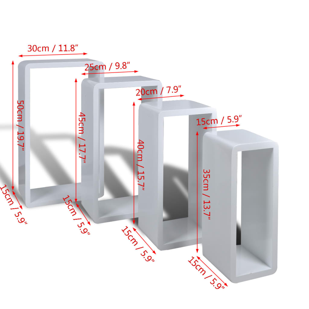 four-piece-cuboid-shelf-set-high-gloss-white At Willow and Wine USA!