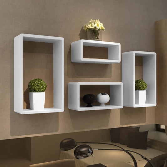 four-piece-cuboid-shelf-set-high-gloss-white At Willow and Wine USA!