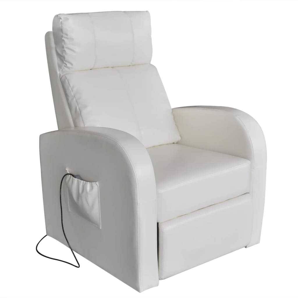 massage-chair-white-faux-leather At Willow and Wine USA!