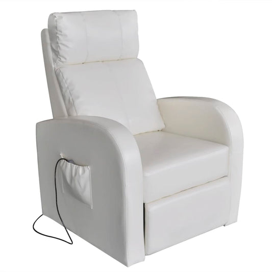 massage-chair-white-faux-leather At Willow and Wine USA!