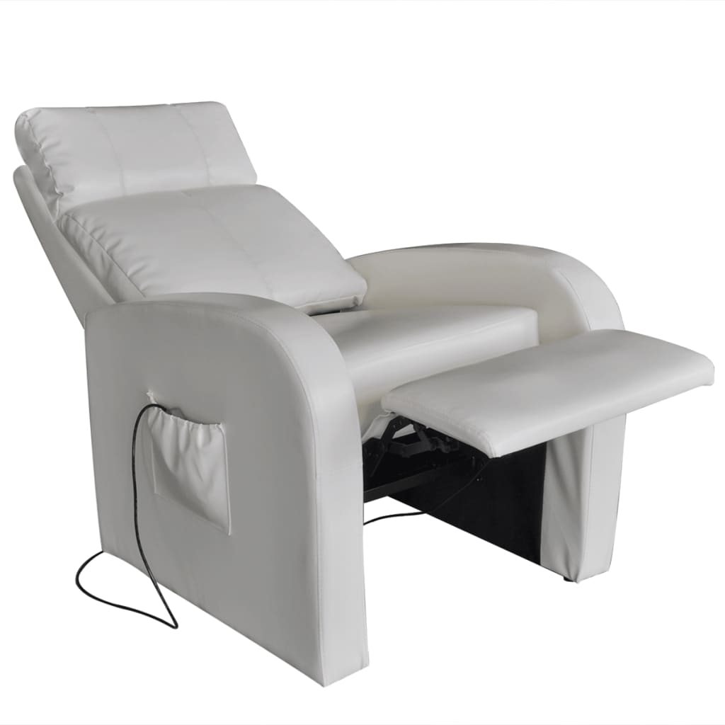 massage-chair-white-faux-leather At Willow and Wine USA!