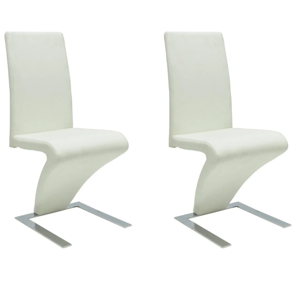 Dining Chairs 2 pcs White Faux Leather