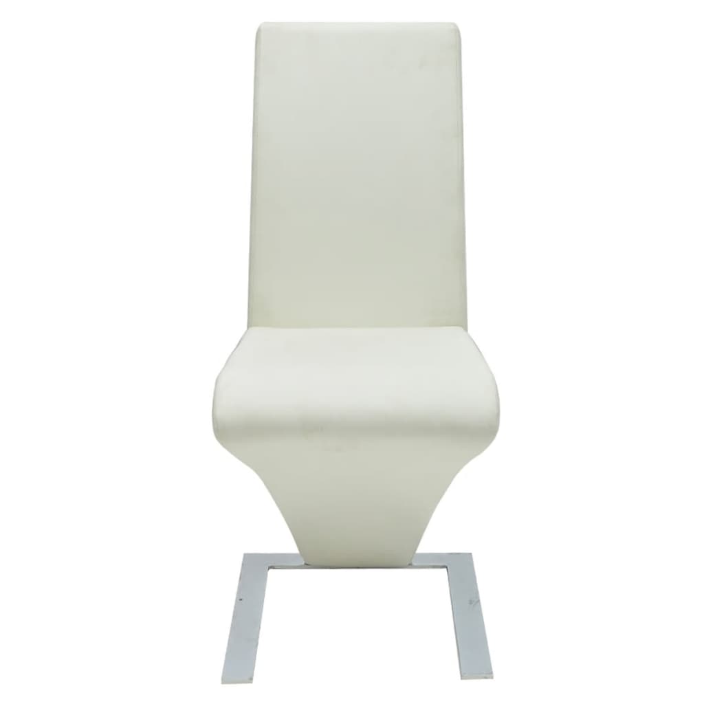 Dining Chairs 2 pcs White Faux Leather