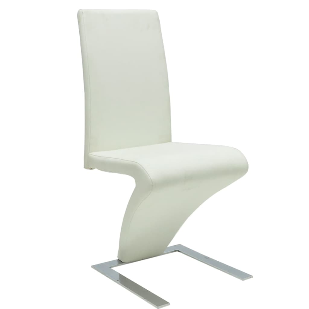 Dining Chairs 2 pcs White Faux Leather