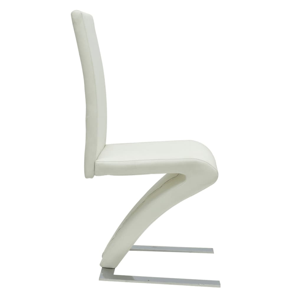 Dining Chairs 2 pcs White Faux Leather