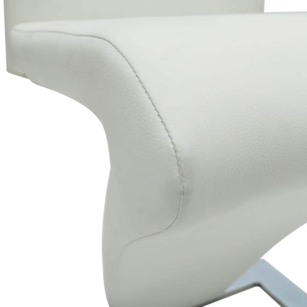 Dining Chairs 2 pcs White Faux Leather