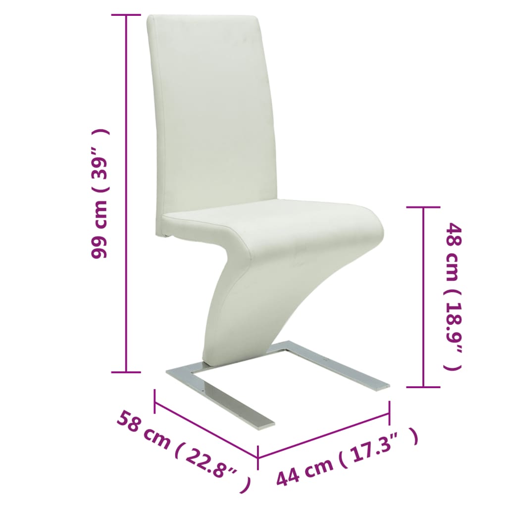 Dining Chairs 2 pcs White Faux Leather