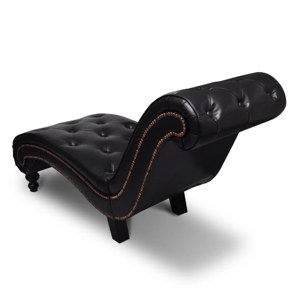 chaise-longue-brown-faux-leather At Willow and Wine USA!