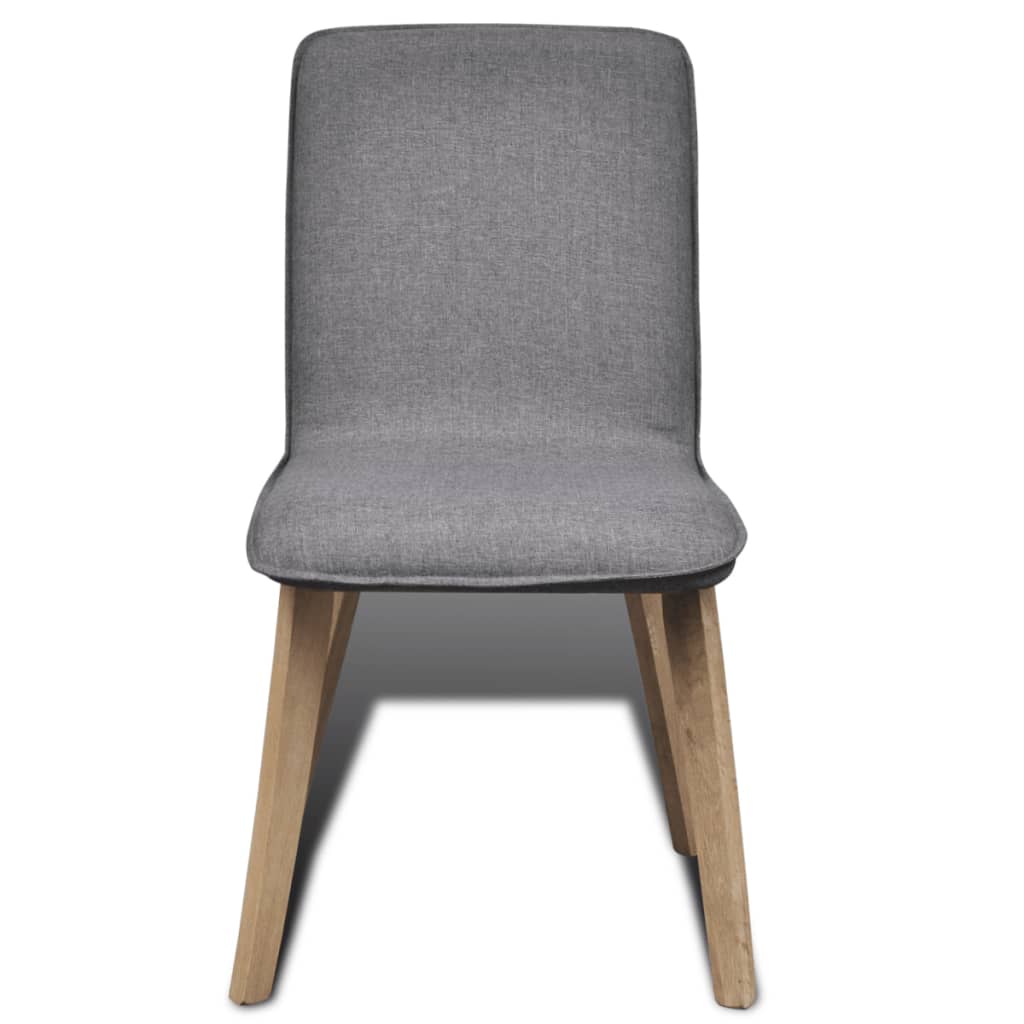 Dining Chairs 2 pcs Dark Gray Fabric and Solid Oak Wood