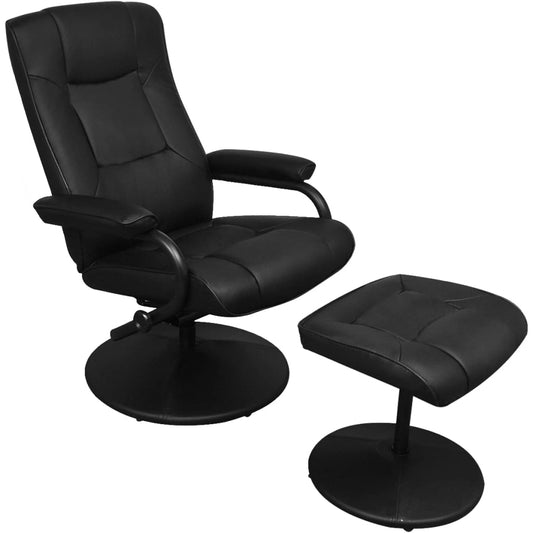 swivel-recliner-with-ottoman-black-faux-leather At Willow and Wine USA!