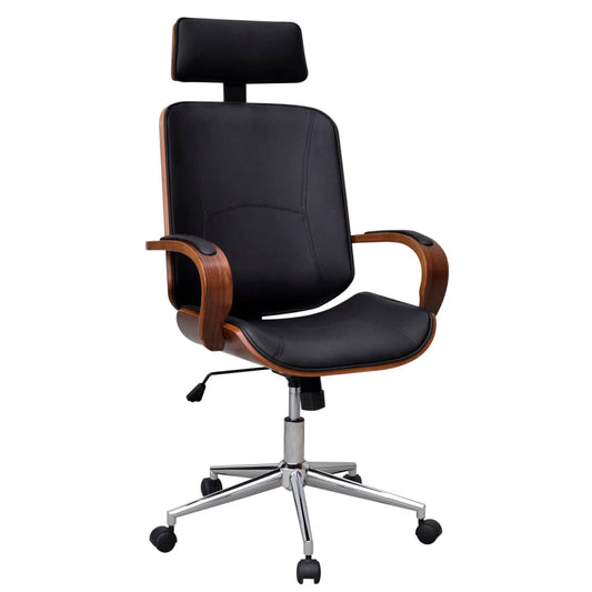 swivel-office-chair-with-headrest-bentwood-artificial-leather At Willow and Wine USA!