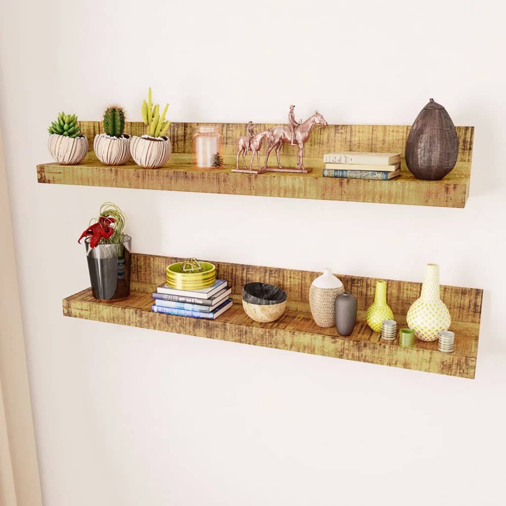 solid-wood-wall-mounted-display-shelf-2-pcs At Willow and Wine USA!