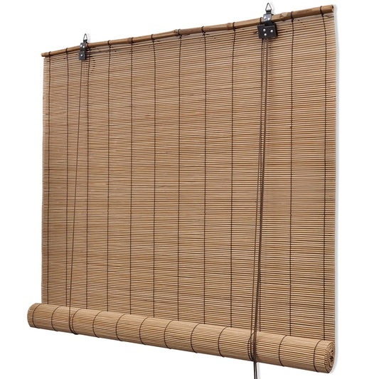 Brown Bamboo Roller Blinds 55.1"x63"