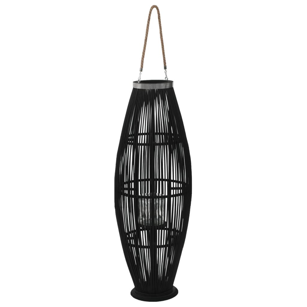 hanging-candle-lantern-holder-bamboo-black-37-4-813968 At Willow and Wine USA!