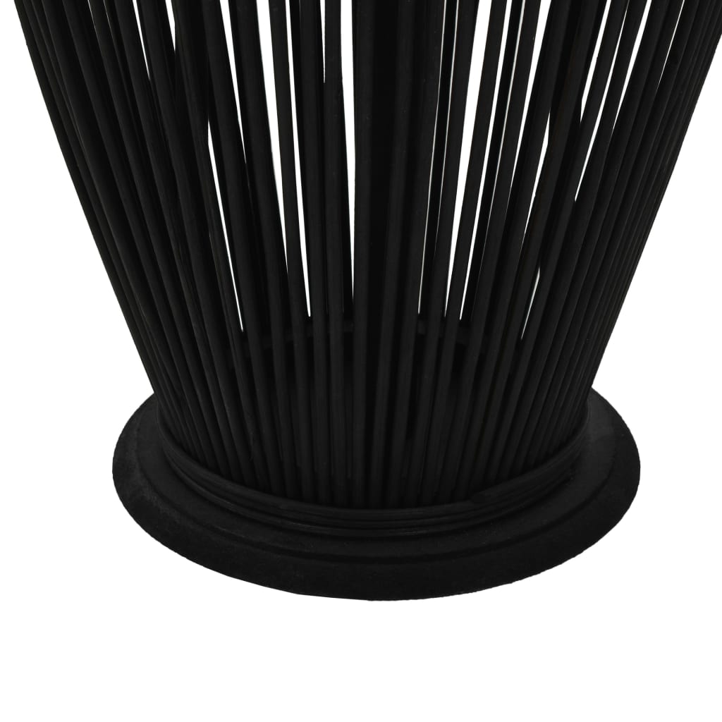 Hanging Candle Lantern Holder Bamboo Black 37.4"