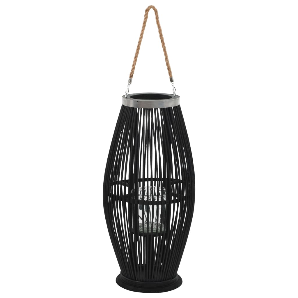 hanging-candle-lantern-holder-bamboo-black-37-4-813968 At Willow and Wine USA!