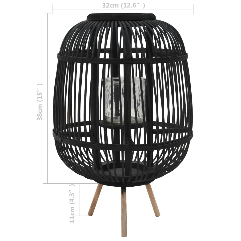 freestanding-candle-lantern-holder-bamboo-black-813871 At Willow and Wine USA!