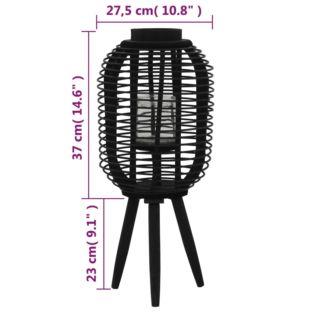 freestanding-candle-lantern-holder-bamboo-black-813872 At Willow and Wine USA!