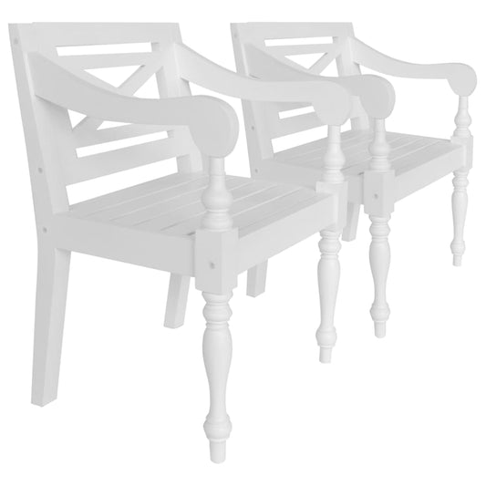 batavia-chairs-2-pcs-white-solid-mahogany-wood At Willow and Wine USA!