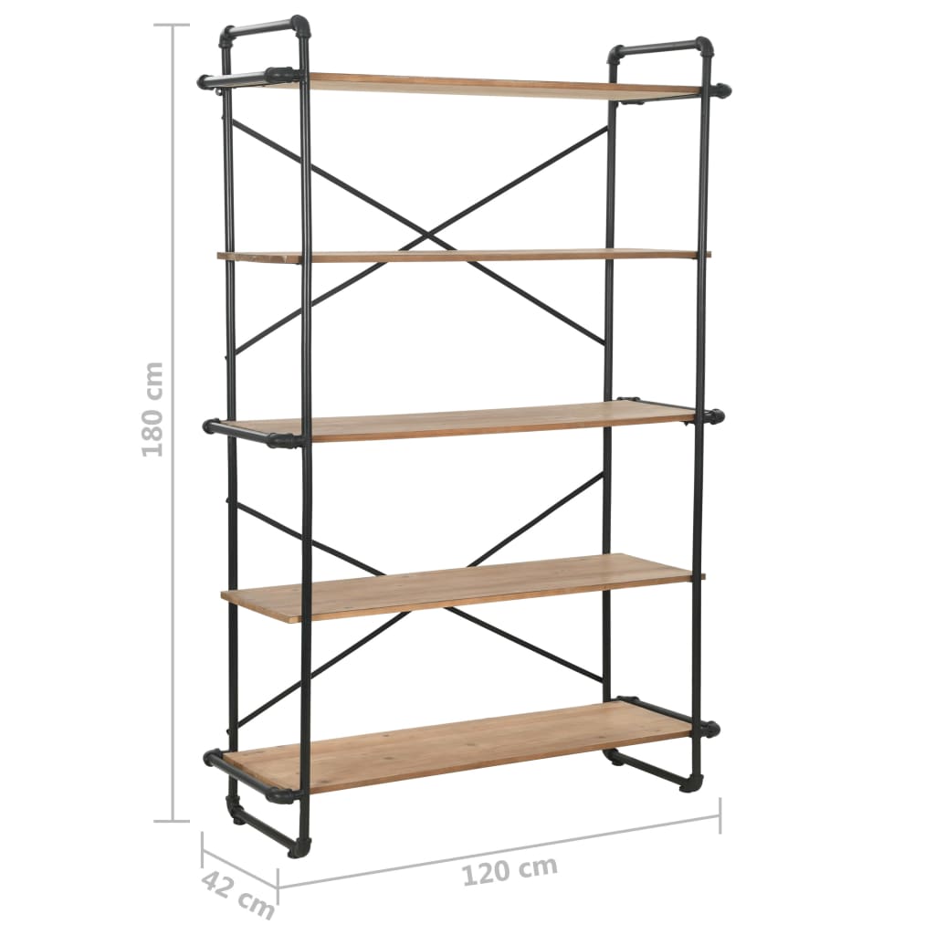 bookcase-solid-firwood-and-steel-47-2-x16-5-x70-8 At Willow and Wine USA!