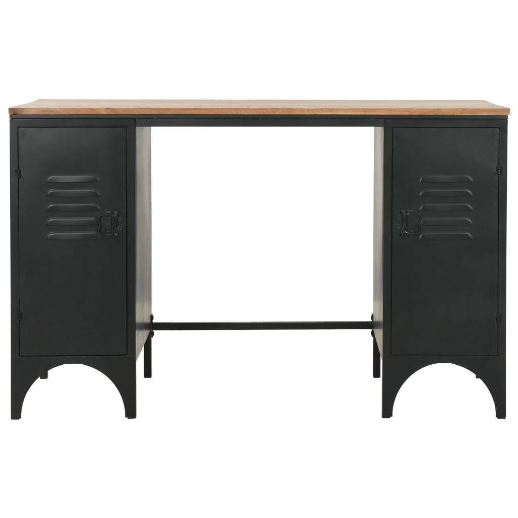 double-pedestal-desk-solid-firwood-and-steel-47-2-x19-7-x29-9 At Willow and Wine USA!