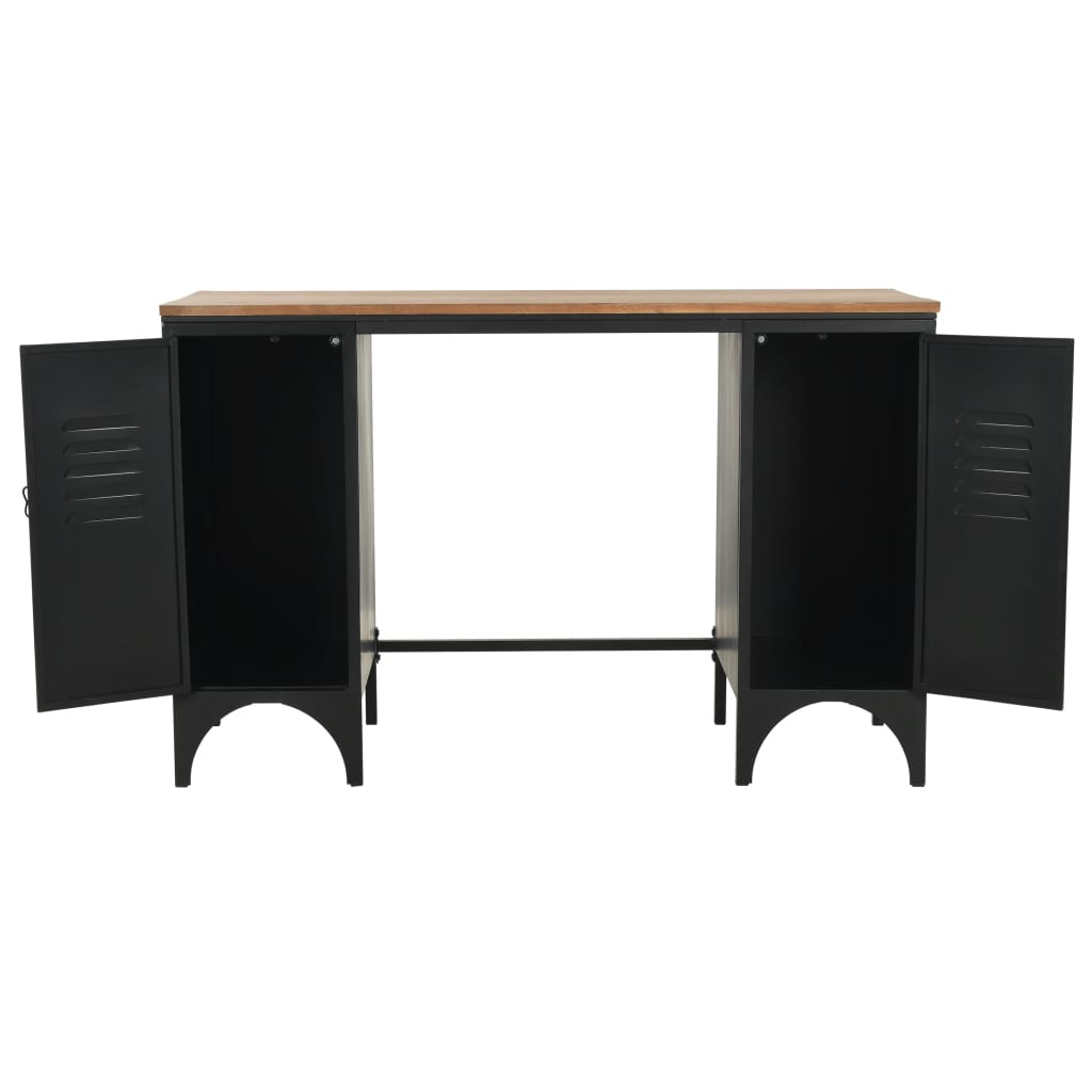 double-pedestal-desk-solid-firwood-and-steel-47-2-x19-7-x29-9 At Willow and Wine USA!