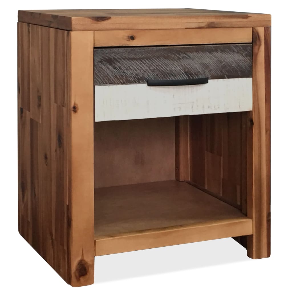 Bedside Table Solid Acacia Wood 15.7"x11.8"x18.9"