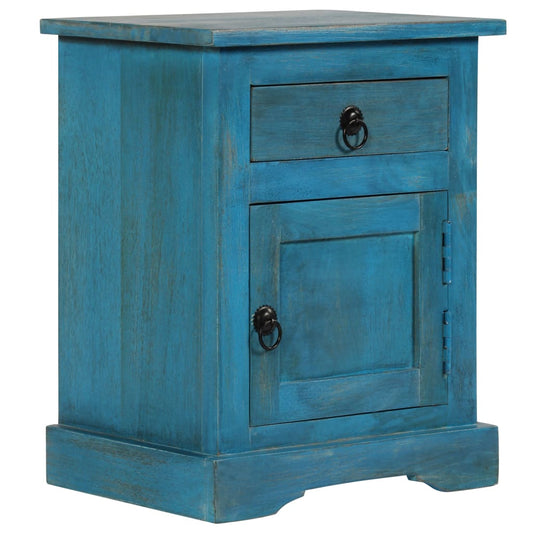 bedside-table-solid-mango-wood-15-7-x11-8-x19-7-blue-932470 At Willow and Wine USA!