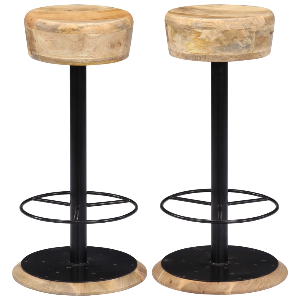 Bar Stools 2 pcs Solid Mango Wood