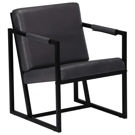 armchair-gray-real-leather At Willow and Wine USA!