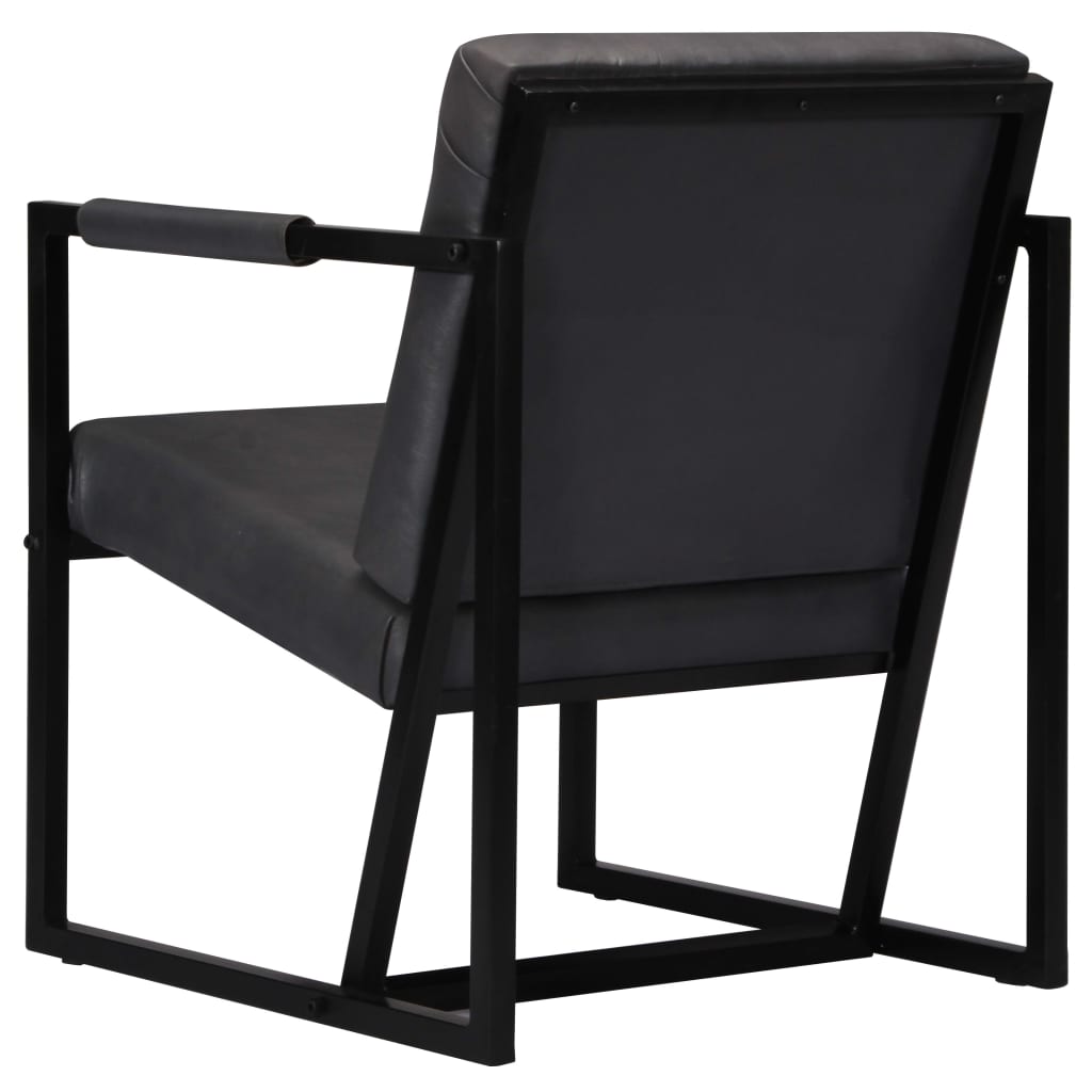 armchair-gray-real-leather At Willow and Wine USA!