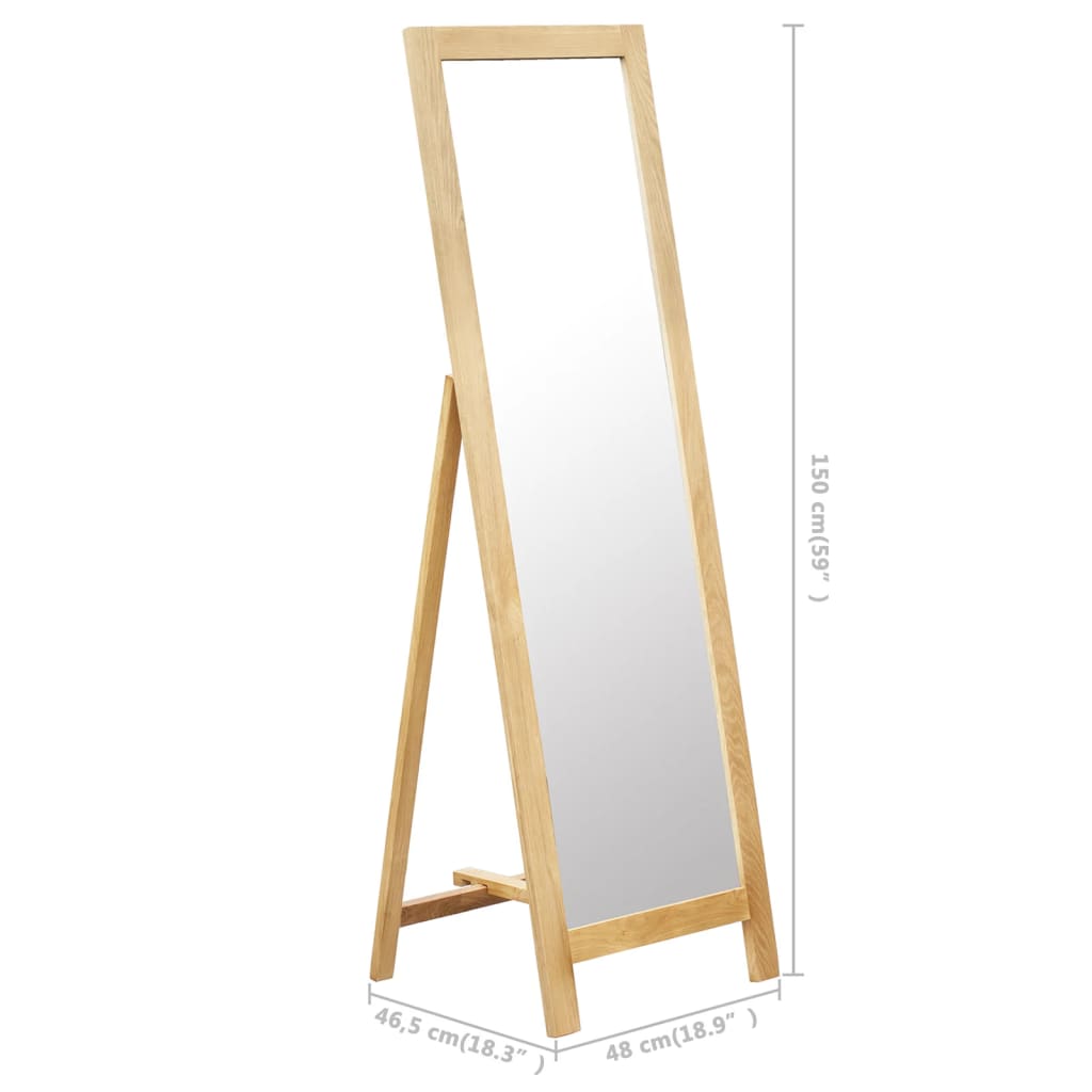 freestanding-mirror-18-8-x18-3-x59-solid-oak-wood At Willow and Wine USA!