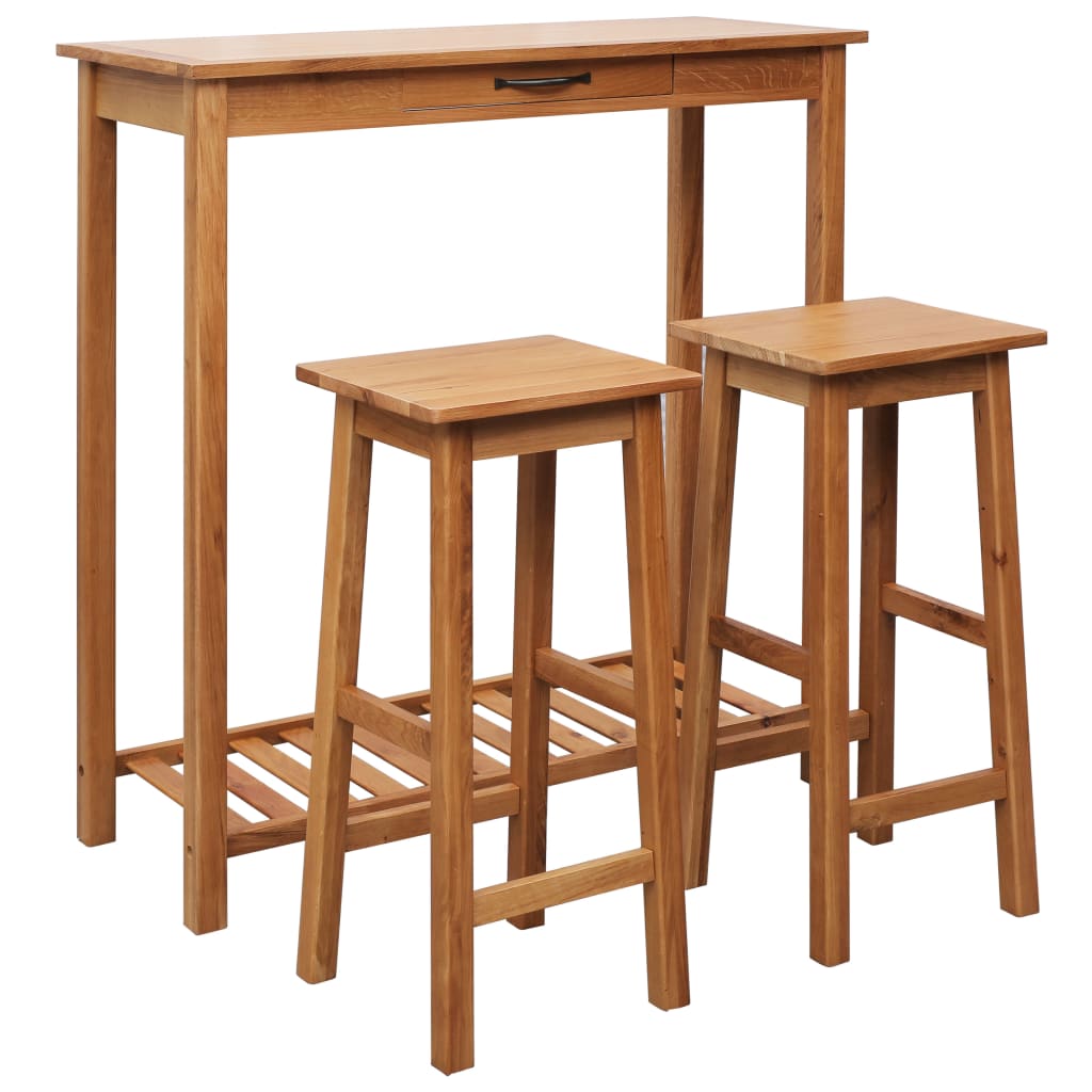 3-piece-bar-set-solid-oak-wood At Willow and Wine USA!