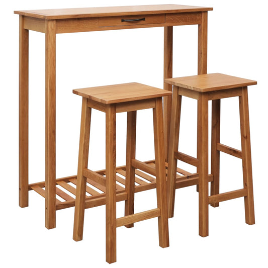 3-piece-bar-set-solid-oak-wood At Willow and Wine USA!