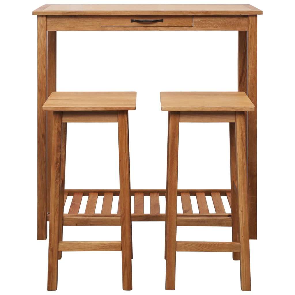 3-piece-bar-set-solid-oak-wood At Willow and Wine USA!