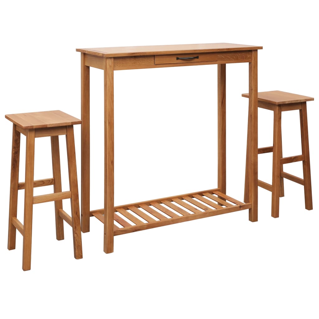 3-piece-bar-set-solid-oak-wood At Willow and Wine USA!