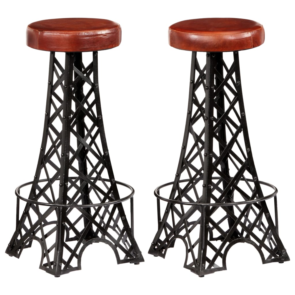 bar-stools-2-pcs-real-leather-3 At Willow and Wine USA!